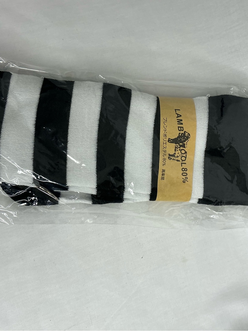 2290 - Lambswool Blend Black & White Striped Women’s Socks